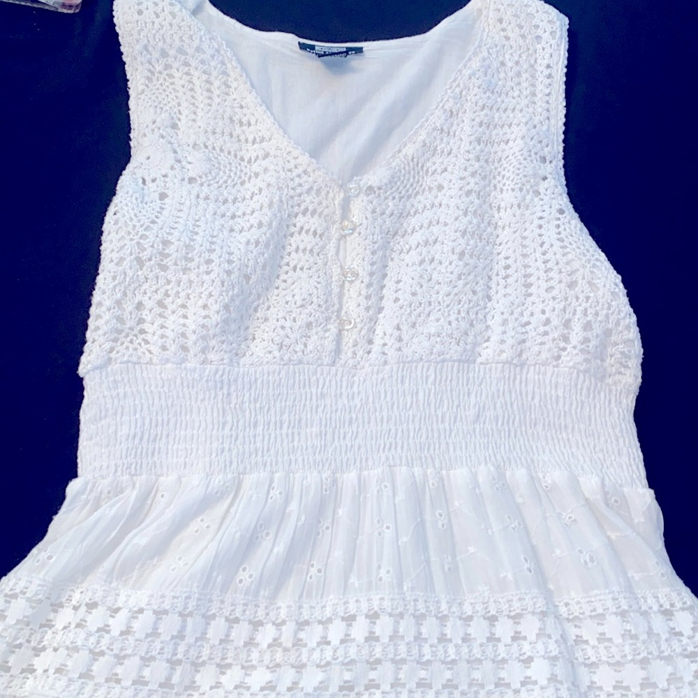 Euc NAOO extra large, 100% cotton, white eyelet, and knit dress